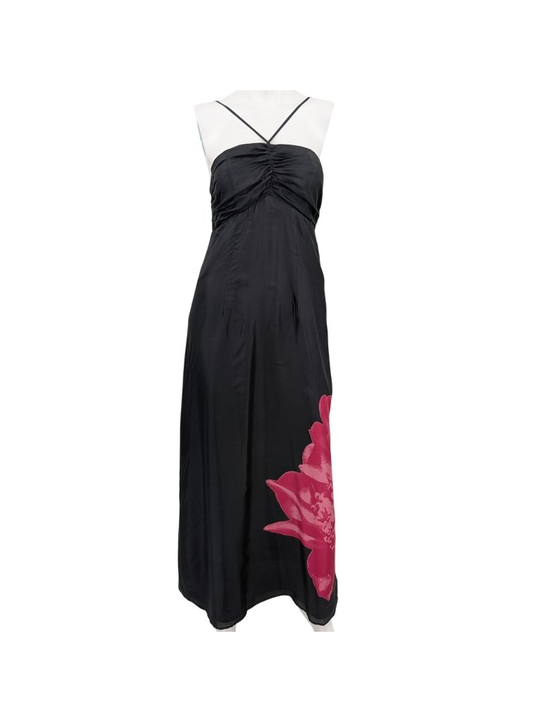 Y2k Express Silk Maxi Slip Dress Floral Coquette Glam Ethereal Milkmaid Small